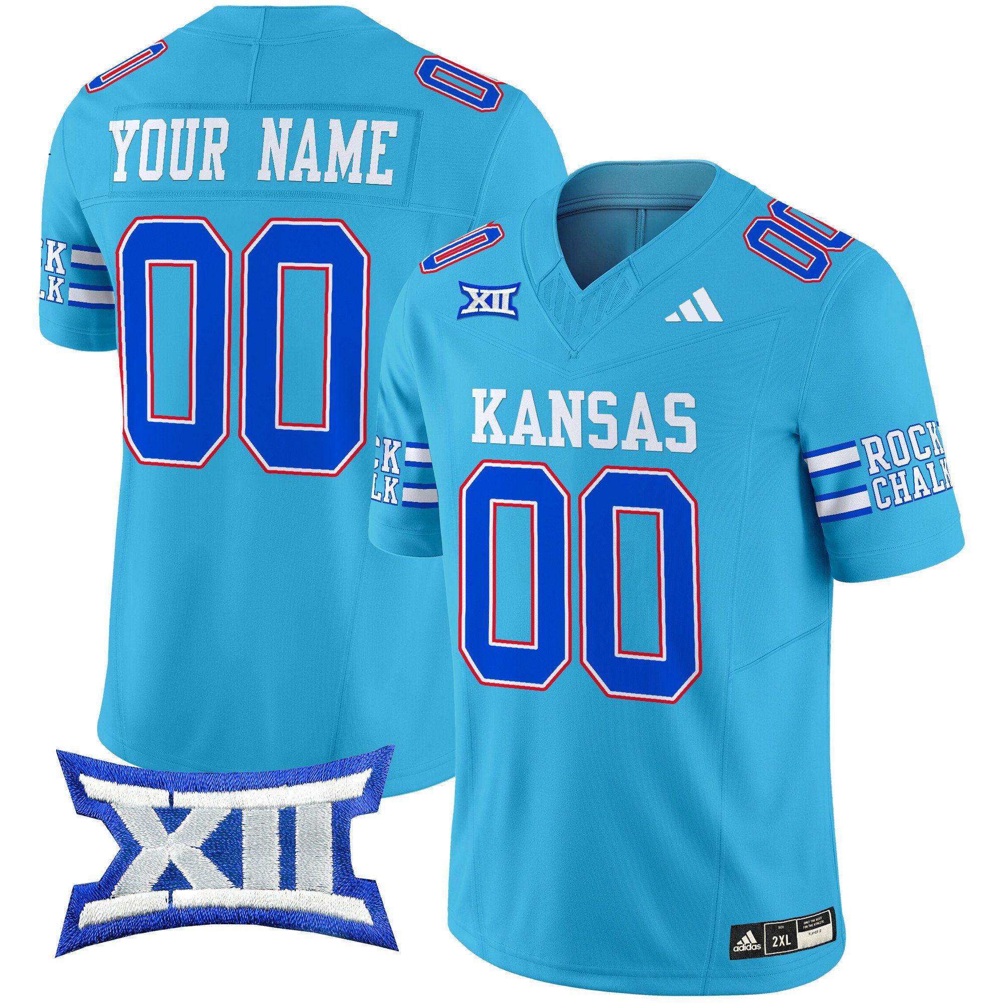 Men Kansas Jayhawks Light Blue 2024 Vapor Limited Custom NCAA Jersey